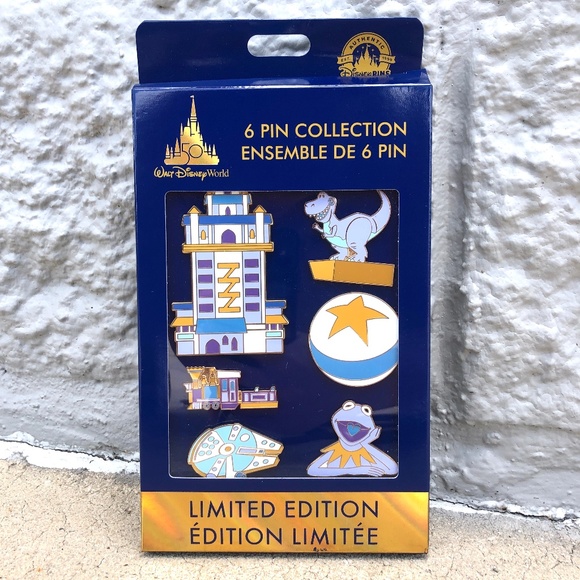 2022 Disney World Hollywood Studios 50th Anniversary 6 Pin Collection Box Set LE - Picture 1 of 1
